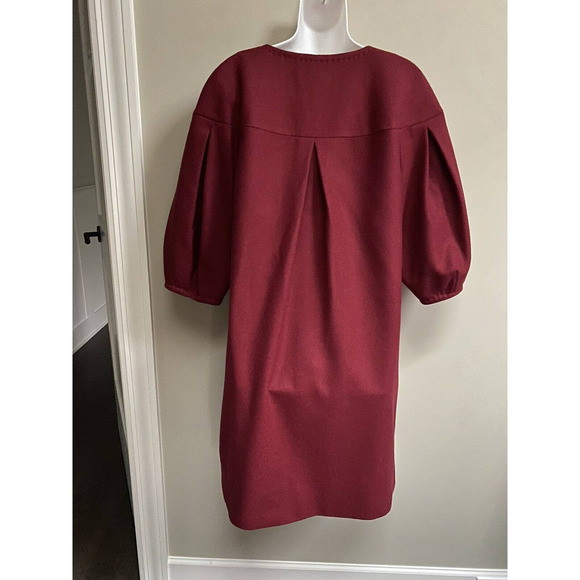 BCBG MaxAzria Burgundy Wool Blend Stylish Oversized Cape Coat~M - Picture 2 of 7